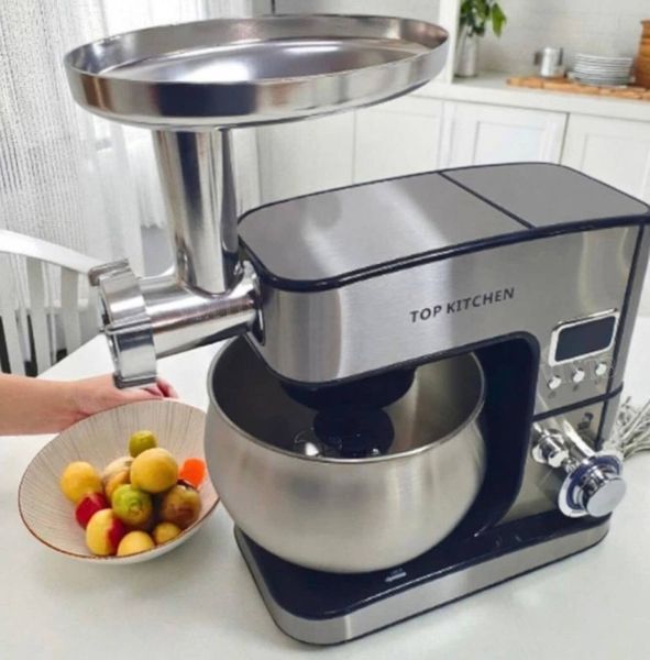 Кухонний комбайн Top Kitchen, 4500 Вт, 7 л, стаціонарний міксер, м'ясорубка, кухонний блендер, комбайн з терками для овочів TK00277 фото