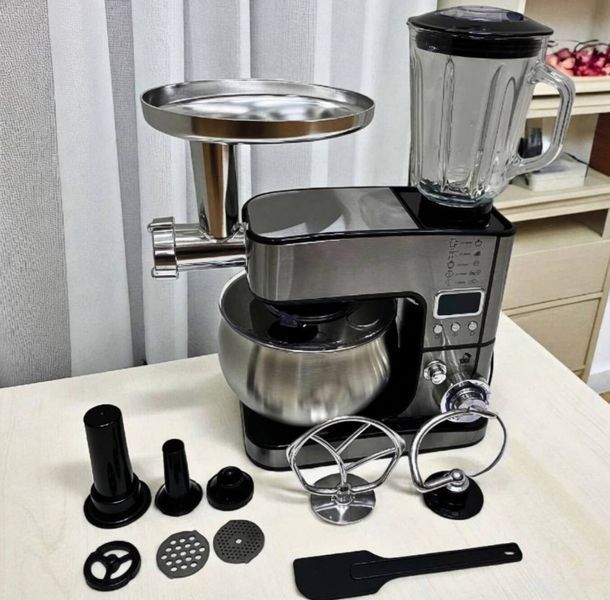 Кухонний комбайн Top Kitchen, 4500 Вт, 7 л, стаціонарний міксер, м'ясорубка, кухонний блендер, комбайн з терками для овочів TK00277 фото