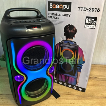 Переносна колонка Saeapu, колонка USB, караоке колонка, колонка з ремінцями, колонка рюкзак TTD-2016 фото