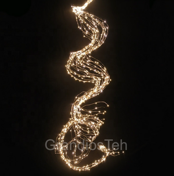 Гірлянда&nbsp;на ялинку &laquo;Конський хвіст&raquo;, 2 м, 20 ниток, 400 LED, декоративна гірлянда, гірлянда крапельки світла 2м, новорічна гірлянда Конський хвіс т2м фото