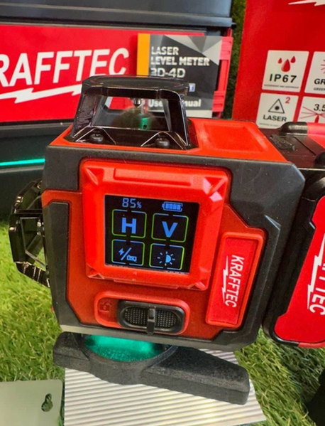 Зелений лазерний рівень Krafftec,&nbsp;лазерний нівелір професійний, рівень 360 градусів, лазерний будівельник площин BL-16  фото