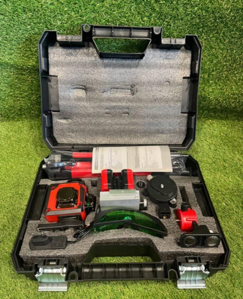 Зелений лазерний рівень Krafftec,&nbsp;лазерний нівелір професійний, рівень 360 градусів, лазерний будівельник площин BL-16  фото