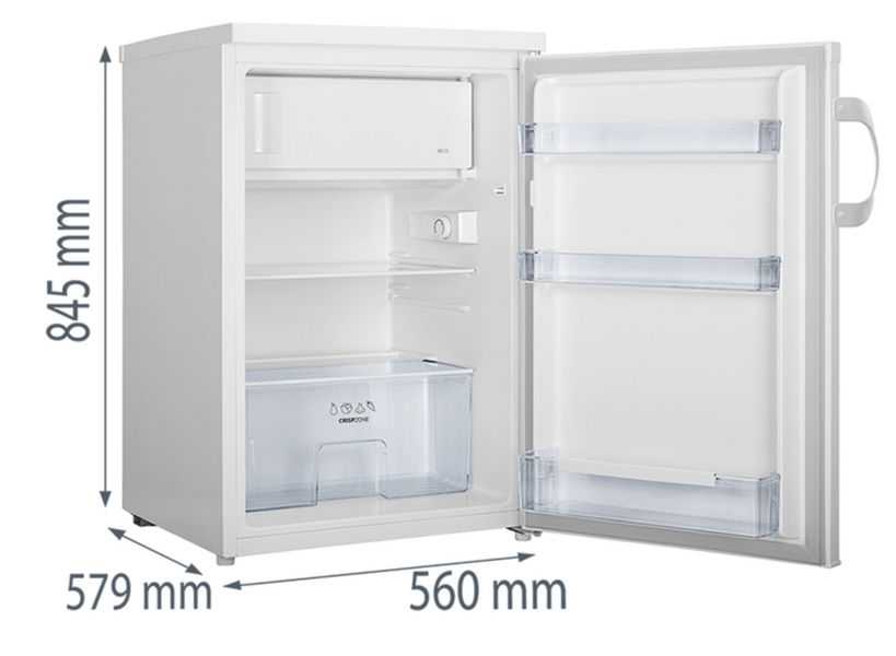 Сучасний холодильник Gorenje, 120 л,&nbsp;холодильник економний, холодильник 120 літрів, холодильник з LED RB492PW фото