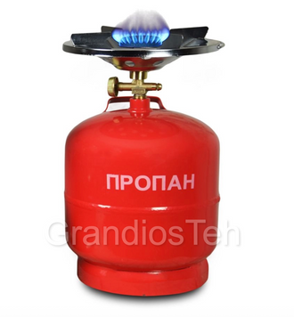 Газовий балон з конфоркою&nbsp;Кемпінг 5 л, газовий комплект для полювання, побутовий газовий комплект, універсальний газовий комплект GC8L фото