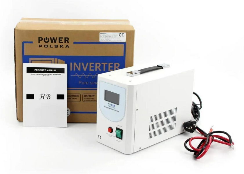 Комплект резервного живлення, акумулятор та інвертор, інвертор POWER POLSKA 640 Вт 12 В, акумулятор LiFePo4 IDZLLDI 12 В, ДБЖ 12V300АН+HB0812 фото