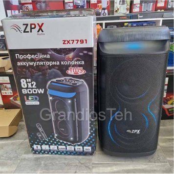 Bluetooth колонка ZPX ZPX-7791, 800 Вт, акумуляторна колонка, колонка з мікрофоном і пультом ZPX-7791 фото