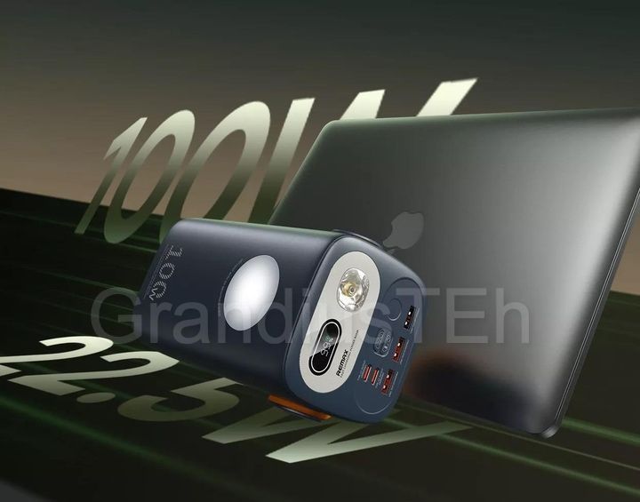 Power Bank Remax RPP-100 60000mAh 100W, потужний зовнішній акумулятор, павербанк, універсальний павербанк з ліхтариком RPP-100 фото