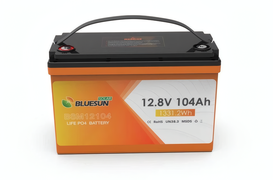 Комплект інвертор MUST 12 В та акумулятор Bluesun Solar 12,8 В, резервне живлення для офісу, батарея для інвертору маст PV1800+BSM12104 фото