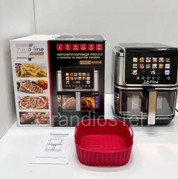 Аерофрітюрниця&nbsp;Zepline, 4200 Вт, 13 л, аерогриль з великою чашею, безмасляна фритюрниця, мультипічка ZP-00341 фото