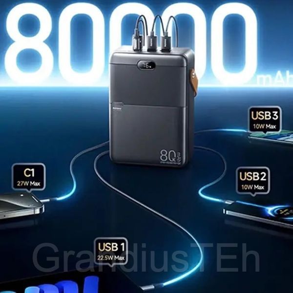 Повербанк Power Bank REMAX RPP-118 80000 mAh, павербанк із швидкою зарядкою, великий павер RPP-118 фото
