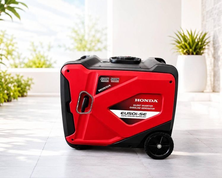 Бензиновий генератор&nbsp;Honda 4.5 кВт, інверторний генератор для офісу, генератор 4000 Вт, генератор хонда EU50i-SE фото