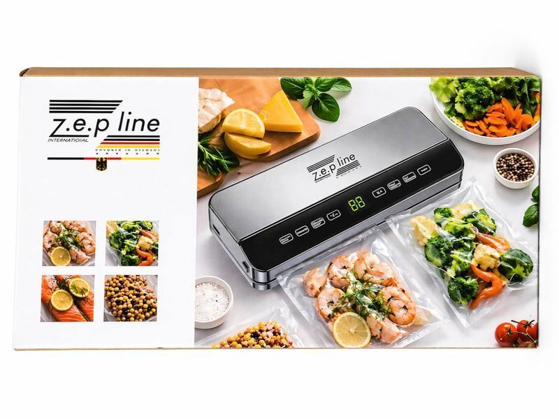 Кухонний вакууматор Zepline, 200 Вт, пакувальник продуктів, вакууматор зіплайн, апарат для су-вид ZP-00359 фото