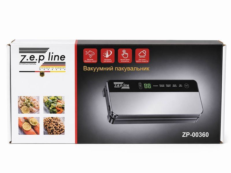 Функціональний вакууматор Zepline, 200 Вт,&nbsp;вакуумний пакувальник для продуктів, автоматичний вакууматор ZP-00360 фото