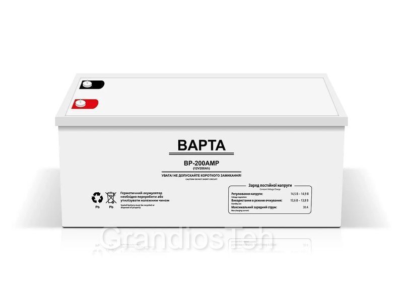 Акумулятор BAPTA 12 В 200 Аг,&nbsp;універсальний акумулятор, потужна акумуляторна батарея BP-200AMP фото