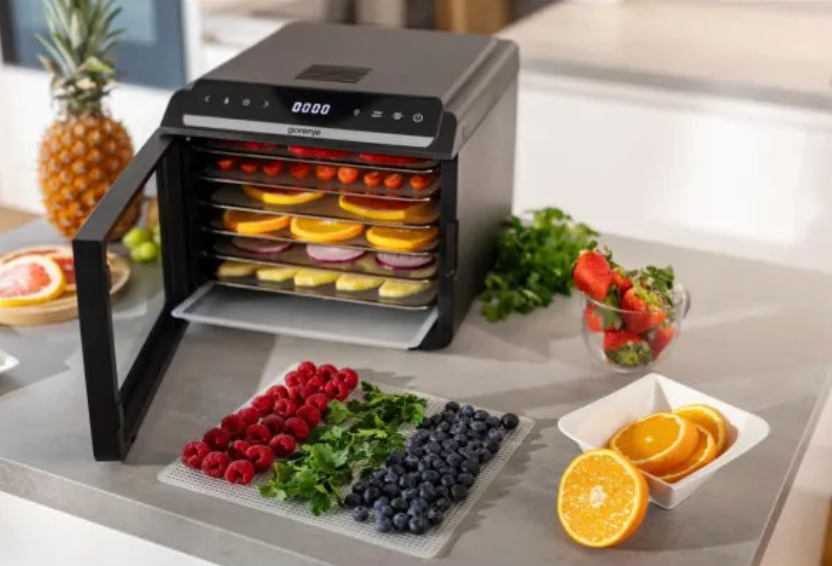Універсальна сушарка GORENJE, 580 Вт, 6 рівнів, сушарка чорна, сушарка з автовідключенням, сушарка з металевими піддонами FDK600DB фото