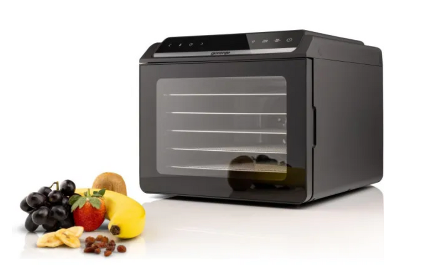 Універсальна сушарка GORENJE, 580 Вт, 6 рівнів, сушарка чорна, сушарка з автовідключенням, сушарка з металевими піддонами FDK600DB фото