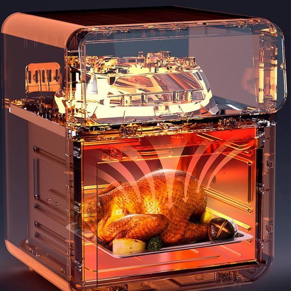 Чорний аерогриль Top Kitchen, 4200 Вт, 12 л, аерофритюрниця сімейна, цифрова піч, мультипіч електрична ТК00244B фото