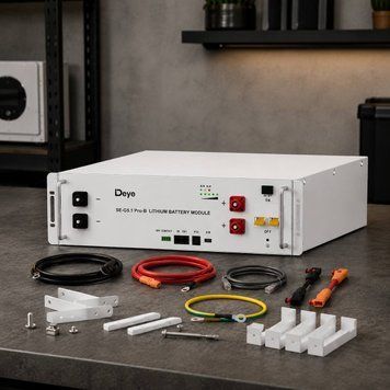 Акумулятор Deye, LiFePO4 51,2V 100Ah, енергія будинку, автономне живлення, акумулятор для дому, потужний акумулятор, сонячна батарея SE-G5.1Pro-B фото