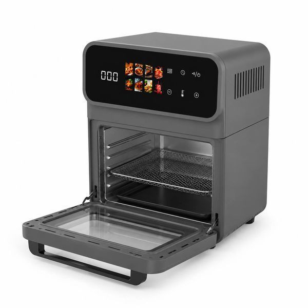 Аерофритюрниця Top Kitchen, 4200 Вт, 12 л, мультипіч автоматична, мультипіч електрична, аерогриль сірий ТК00244G фото