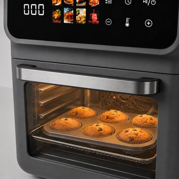 Аерофритюрниця Top Kitchen, 4200 Вт, 12 л, мультипіч автоматична, мультипіч електрична, аерогриль сірий ТК00244G фото