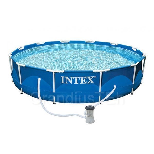 Каркасний басейн Intex 28212, 366 x 76 см, 2000 л/год, великий басейн, круглий вуличний басейн 28212 фото