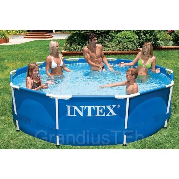 Каркасний басейн Intex 28212, 366 x 76 см, 2000 л/год, великий басейн, круглий вуличний басейн 28212 фото