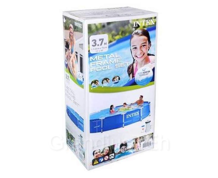 Каркасний басейн Intex 28212, 366 x 76 см, 2000 л/год, великий басейн, круглий вуличний басейн 28212 фото