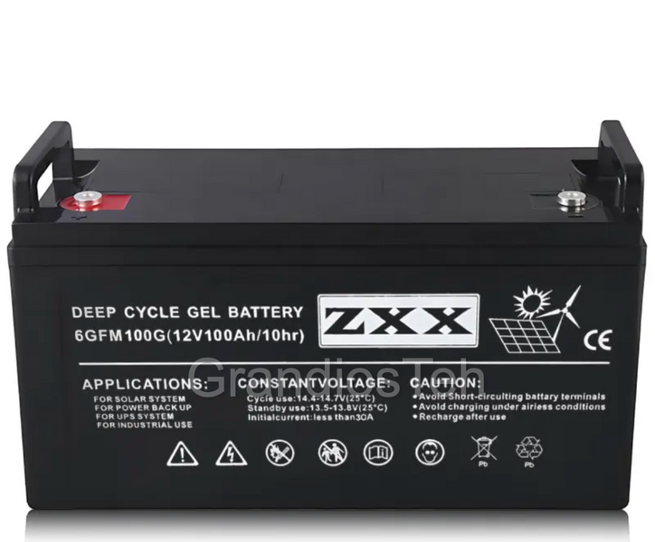 Акумулятор для дому&nbsp;Wimpex 12V 100Ah, гелевий акумулятор, джерело живлення, акумуляторна батарея ZXX12100 фото