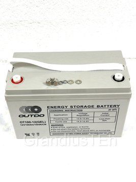 Гелевий акумулятор OUTDO&nbsp;12 V 100 AH 30 кг  тяговий акумулятор для дбж для квартири гелева батарея  OT100-12 фото