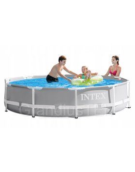 Каркасний басейн Intex 305 x 76 см 26700, 4485 л, садовий басейн, сірий великий басейн 26700 фото