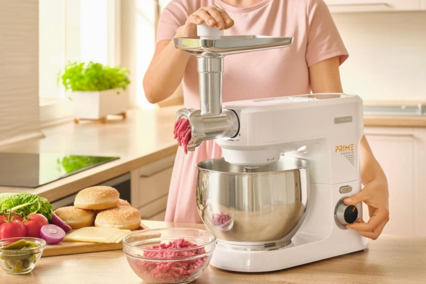 Кухонний комбайн Sencor, 1000 Вт, 4.5 л&nbsp;потужний міксер,&nbsp;електрична мʼясорубка, кухонная машина, тістоміс  STM 3740WH фото