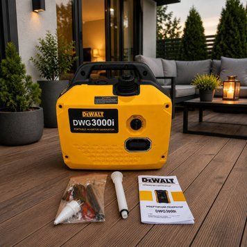 Генератор&nbsp;DEWALT 3 кВт,&nbsp;генератор з дисплеєм, генератор з еко режимом, портативна електростанція 220В DWG3000і фото