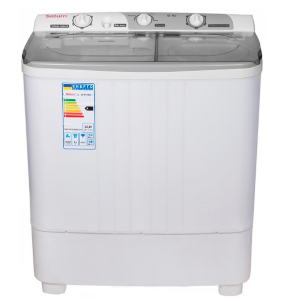 Пральна машина для дому SATURN GRAY до 6,5 кг,пральна машина механічна, пральна машина біл ST-WK7605 фото