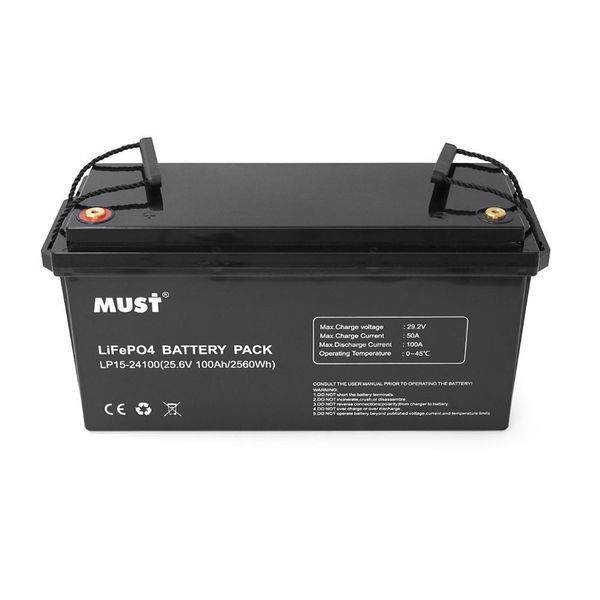 Комплект резерного живлення, інвертор&nbsp;Must,&nbsp;акумулятор Must, інвертор 3200W 24V, акумулятор 25.6V 100Ah LP15-24100+PV18-3224VPM фото