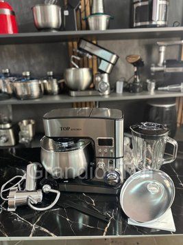 Кухонний комбайн Top Kitchen, 4500 Вт, стаціонарний міксер, блендер 1.5 л, кухонна м'ясорубка, настільний тістоміс Tk-00225 фото