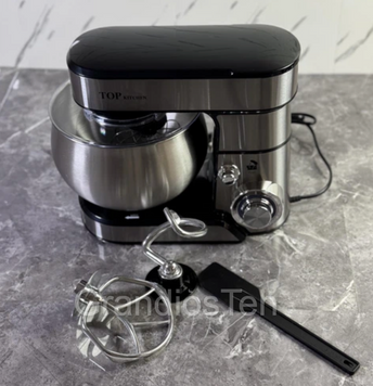 Міксер планетарний TOP KITCHEN, 4200 Вт, 6 л, міксер з гаком для тіста, професійний кухонний міксер, потужний кухонний тістоміс, чорний TK 00243 фото